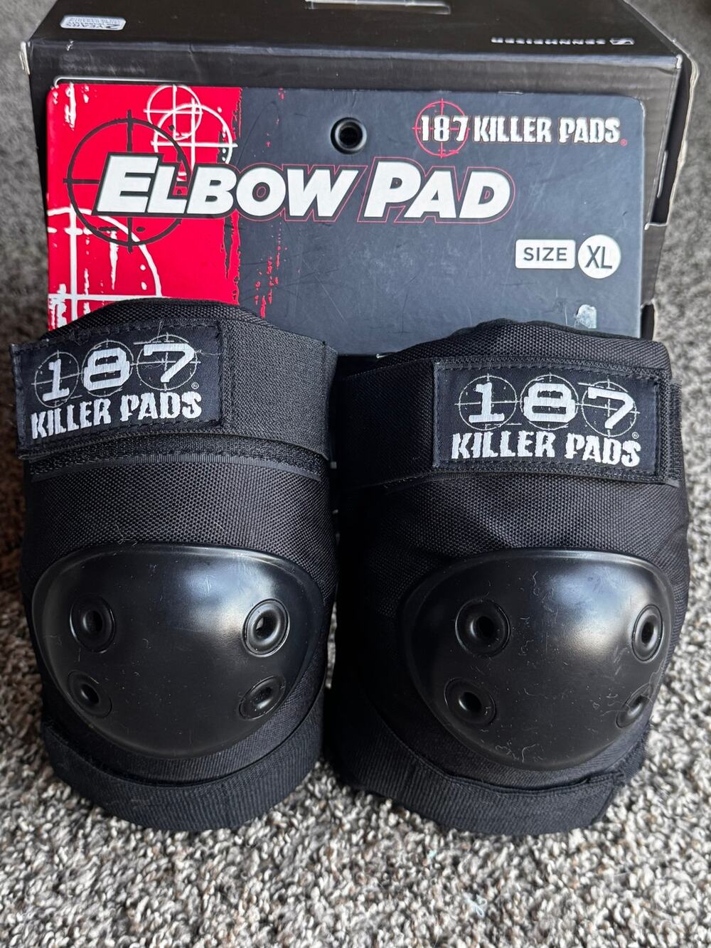187 Killer Pads Pro Elbow Pads Black Size XL Skate BMX Protective Gear Sealed